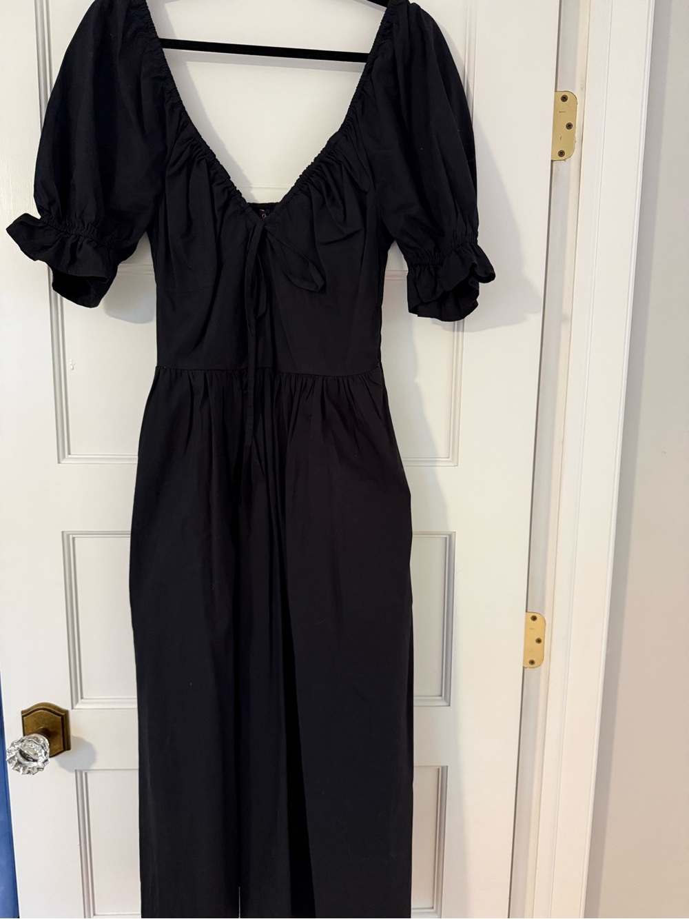 Black Maxi Dress with Puff Sleeves